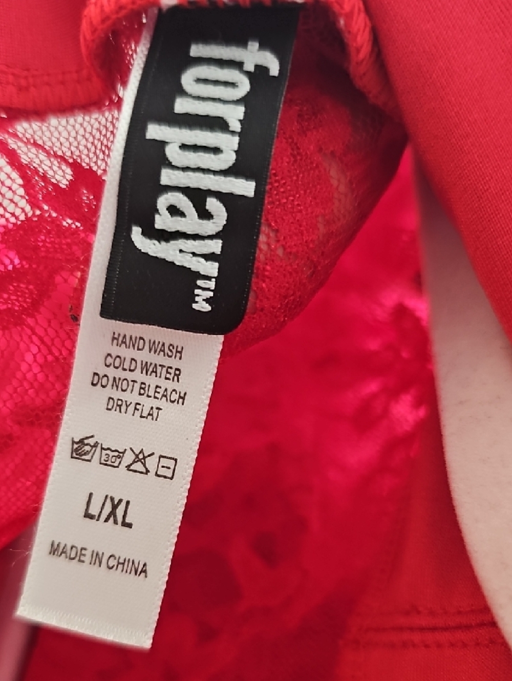 Red Lace Ruffled Bodysuit - Picture 3 of 8